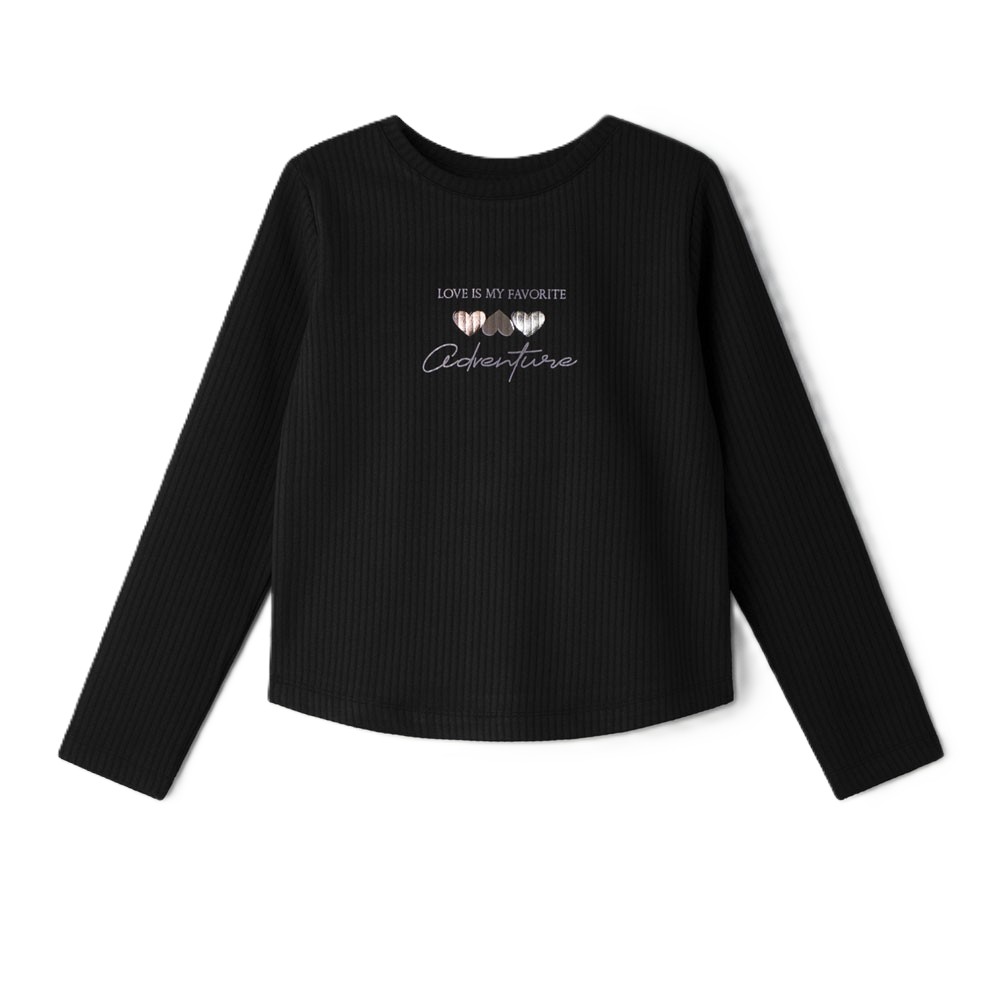 Παιδική μακρυμάνικη μπλούζα ΕΒΙΤΑ κορίτσι - ΜΑΥΡΟ