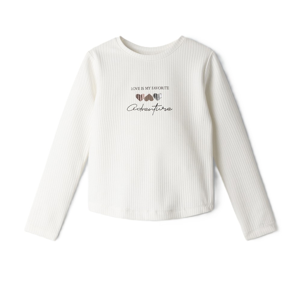 Παιδική μακρυμάνικη μπλούζα ΕΒΙΤΑ κορίτσι - ΛΕΥΚΟ
