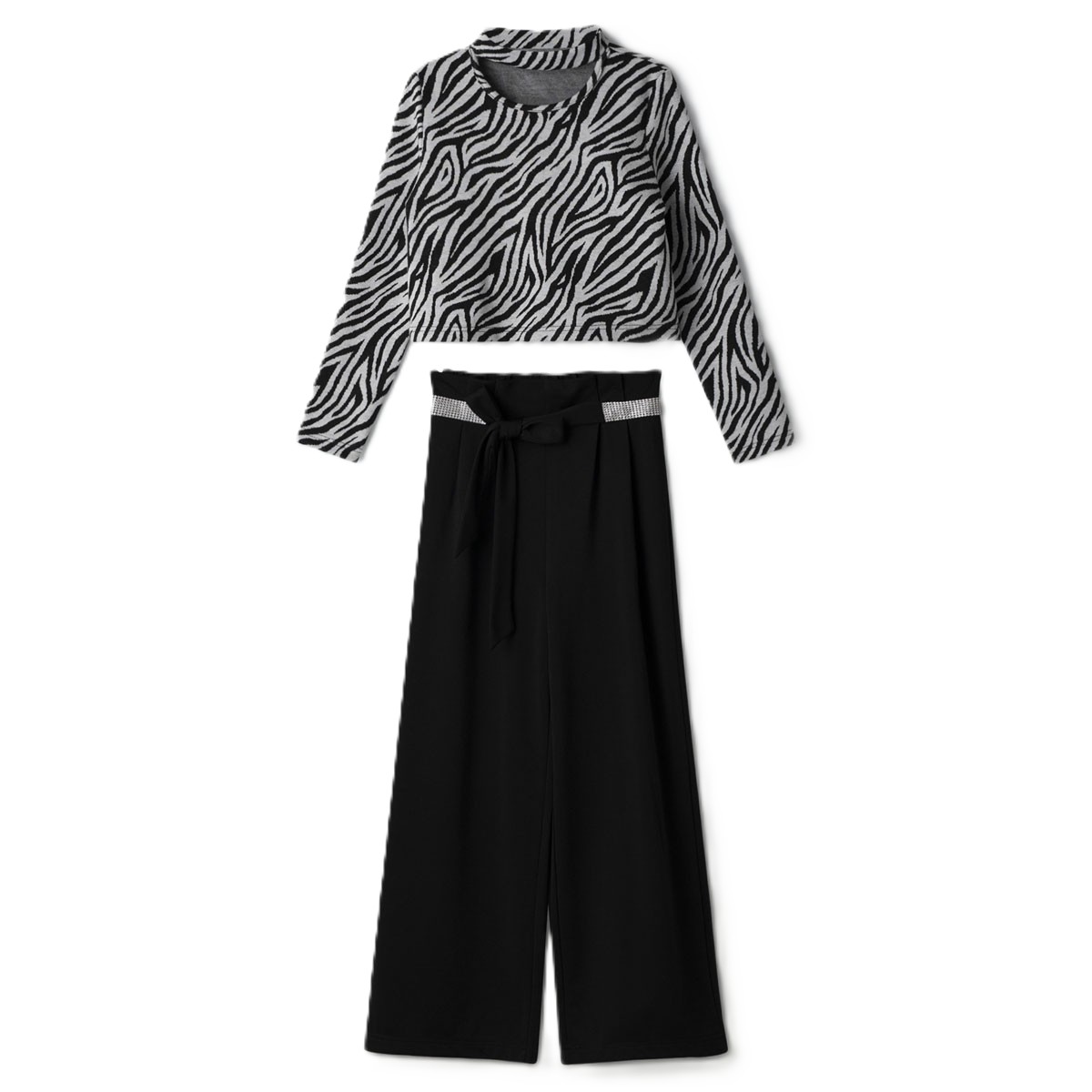 Παιδικό σετ με παντελόνα ΕΒΙΤΑ κορίτσι - ΛΕΥΚΟ-ΜΑΥΡΟ