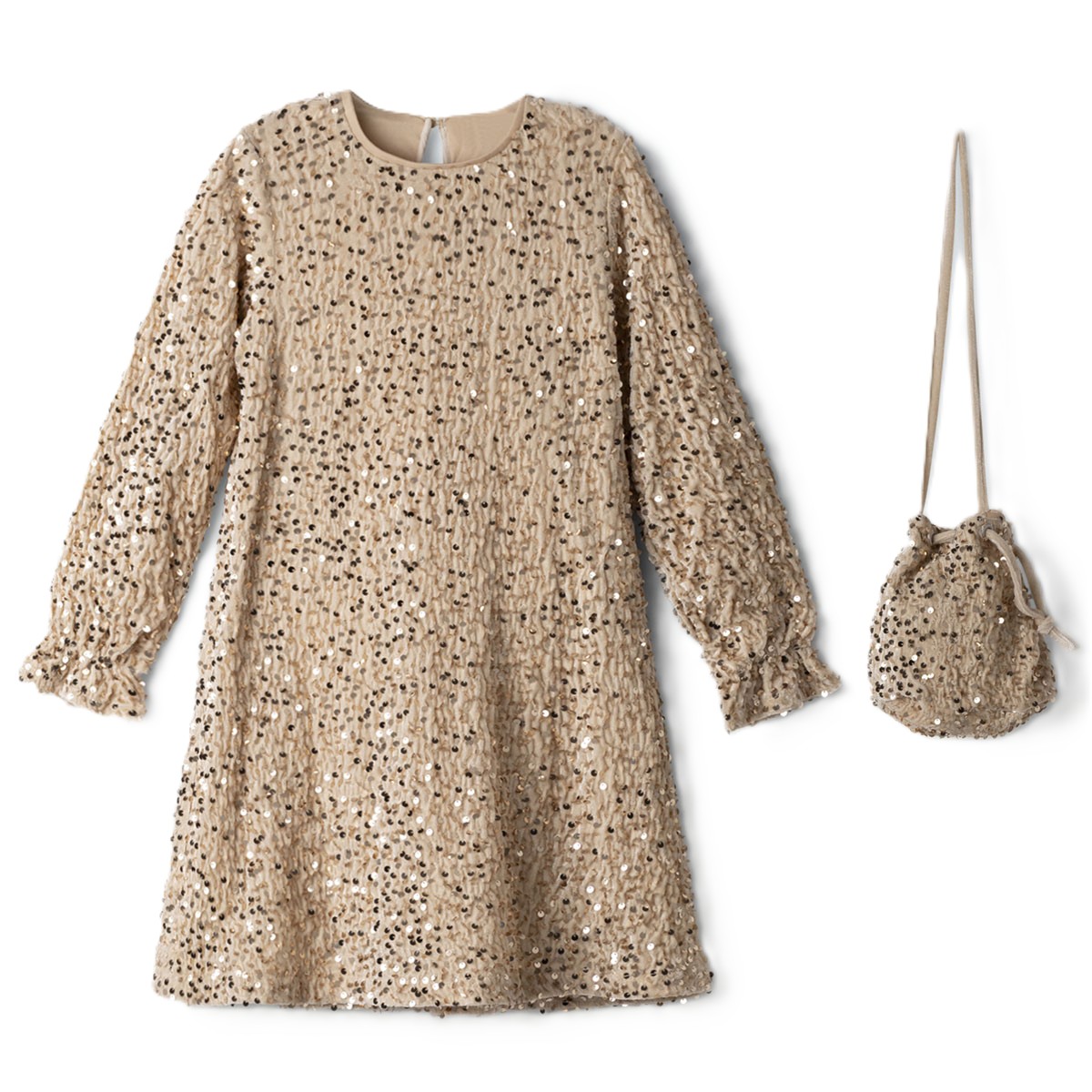 Παιδικό φόρεμα με παγιέτες ΕΒΙΤΑ κορίτσι - ΧΡΥΣΟ