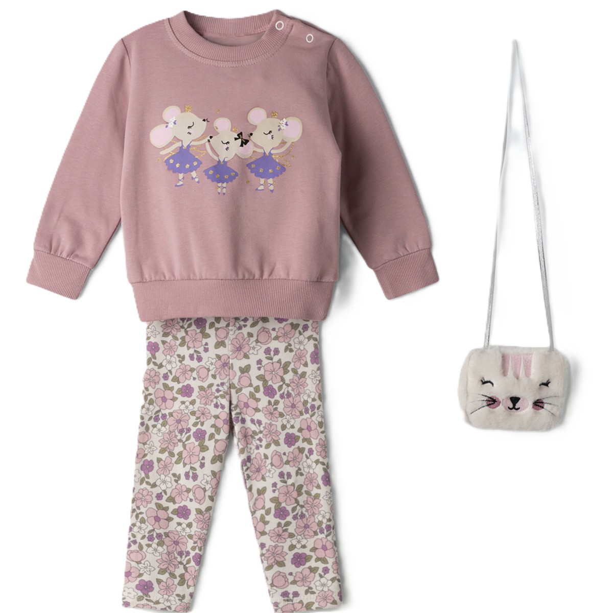 Βρεφικό σετ με κολάν ΕΒΙΤΑ κορίτσι - ΣΑΠΙΟ ΜΗΛΟ