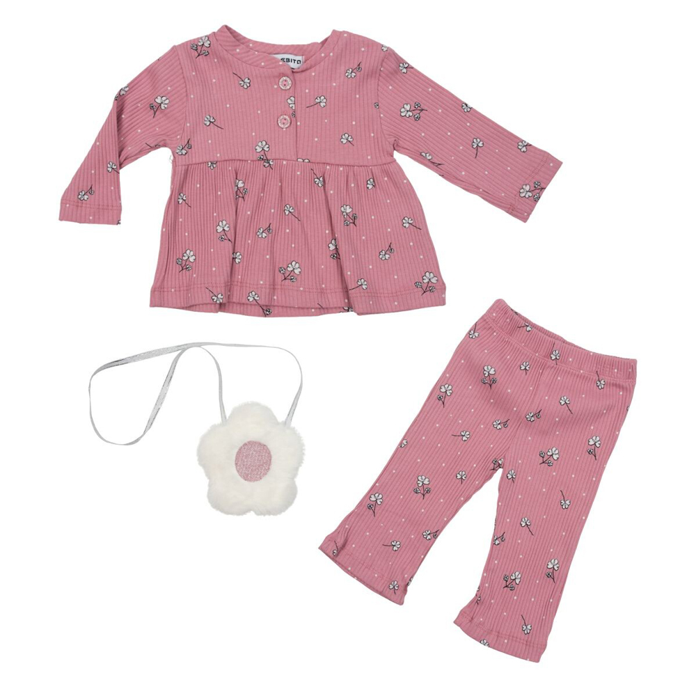 Βρεφικό σετ με παντελόνι και τσαντάκι ΕΒΙΤΑ κορίτσι - 1