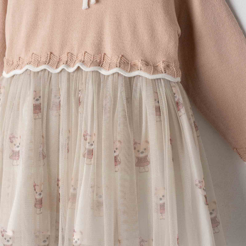 Βρεφικό πλεκτό φόρεμα με τσαντάκι ΕΒΙΤΑ κορίτσι - 2