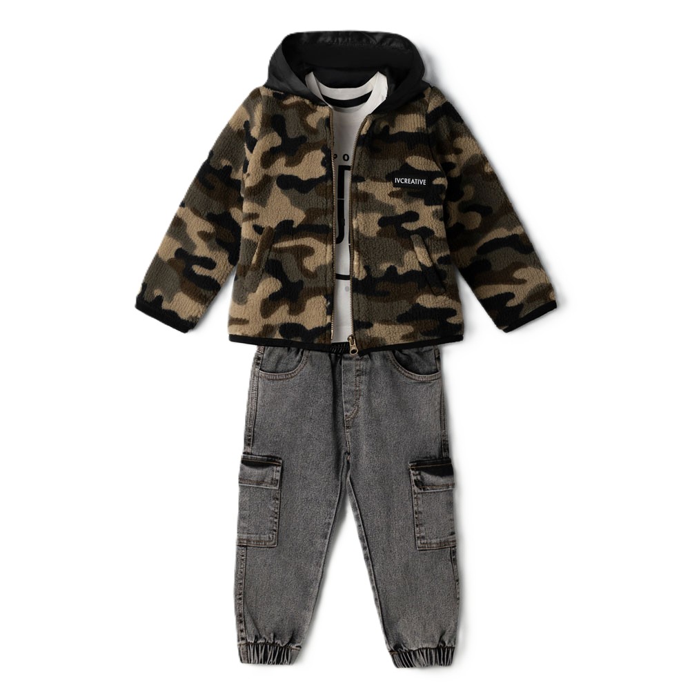 Παιδικό σετ με παντελόνι 3 τμχ HASHTAG αγόρι - ΚΑΦΕ