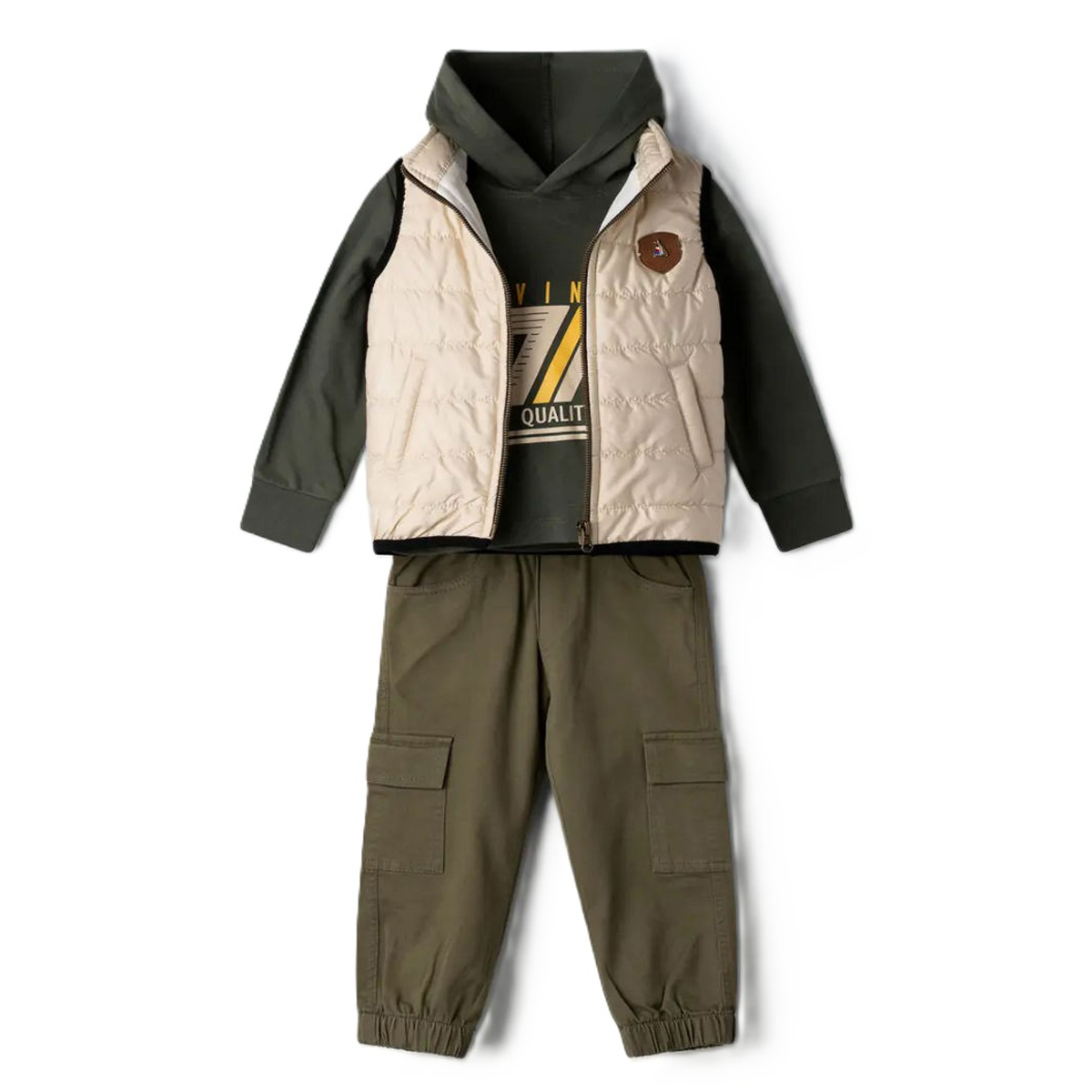 Σετ με αμάνικο μπουφάν HASHTAG - ΜΠΕΖ