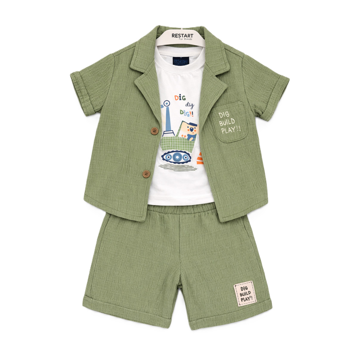 Σετ 3τμχ με βερμούδα RESTART - ΧΑΚΙ