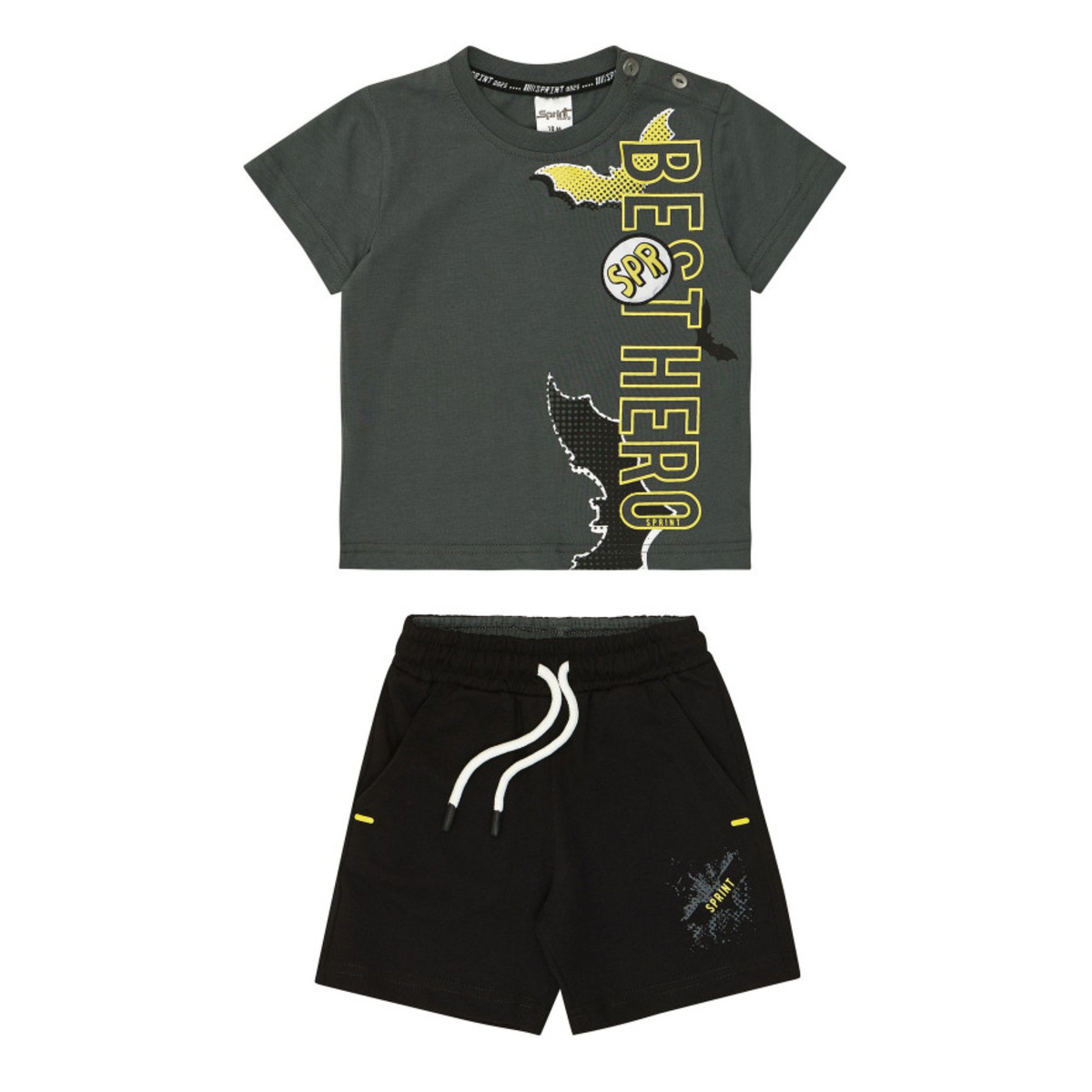 Παιδικό σετ με βερμούδα SPRINT αγόρι - ΓΚΡΙ