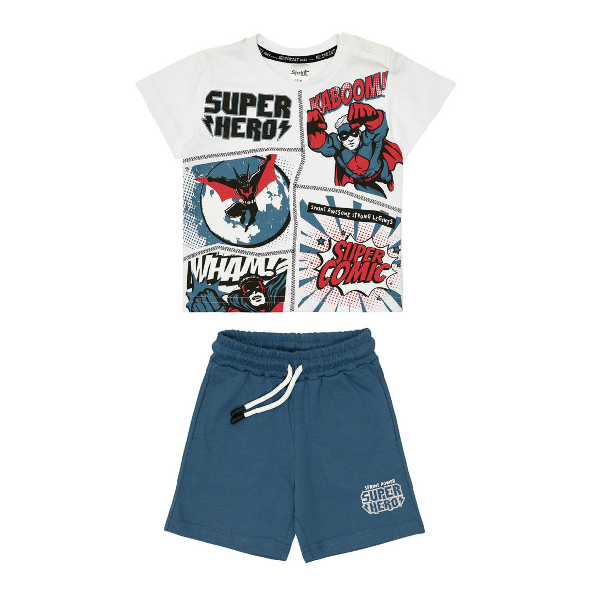 Παιδικό σετ με βερμούδα SPRINT αγόρι - ΛΕΥΚΟ