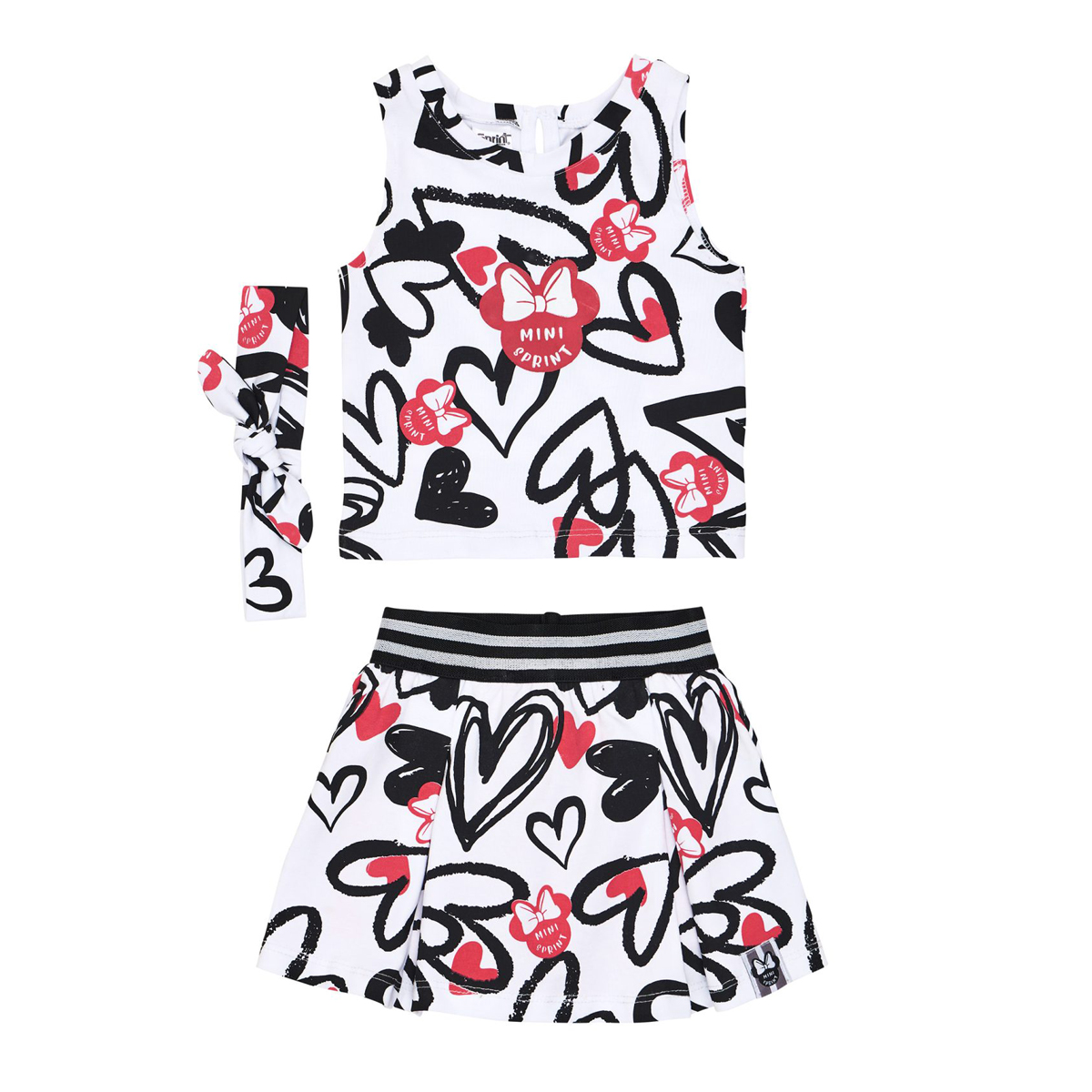 Παιδικό σετ με σόρτς SPRINT κορίτσι - ΛΕΥΚΟ