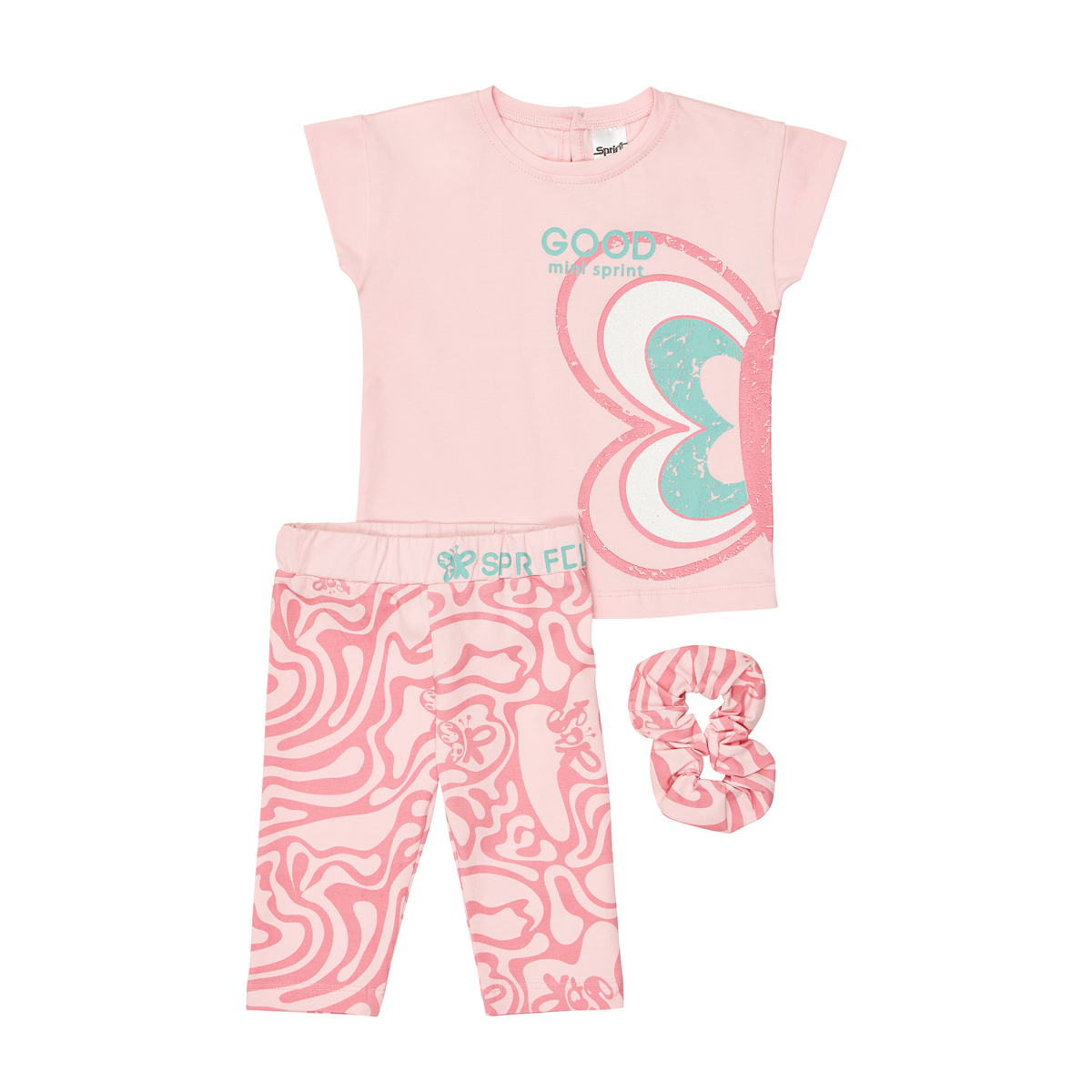 Παιδικό σετ με κολάν SPRINT κορίτσι - ΡΟΖ