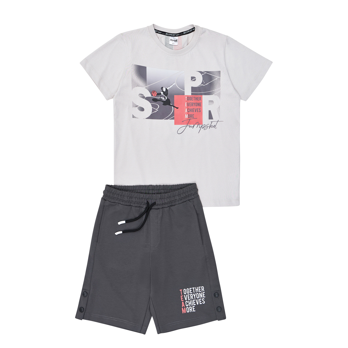 Παιδικό σετ με βερμούδα SPRINT αγόρι - ΓΚΡΙ