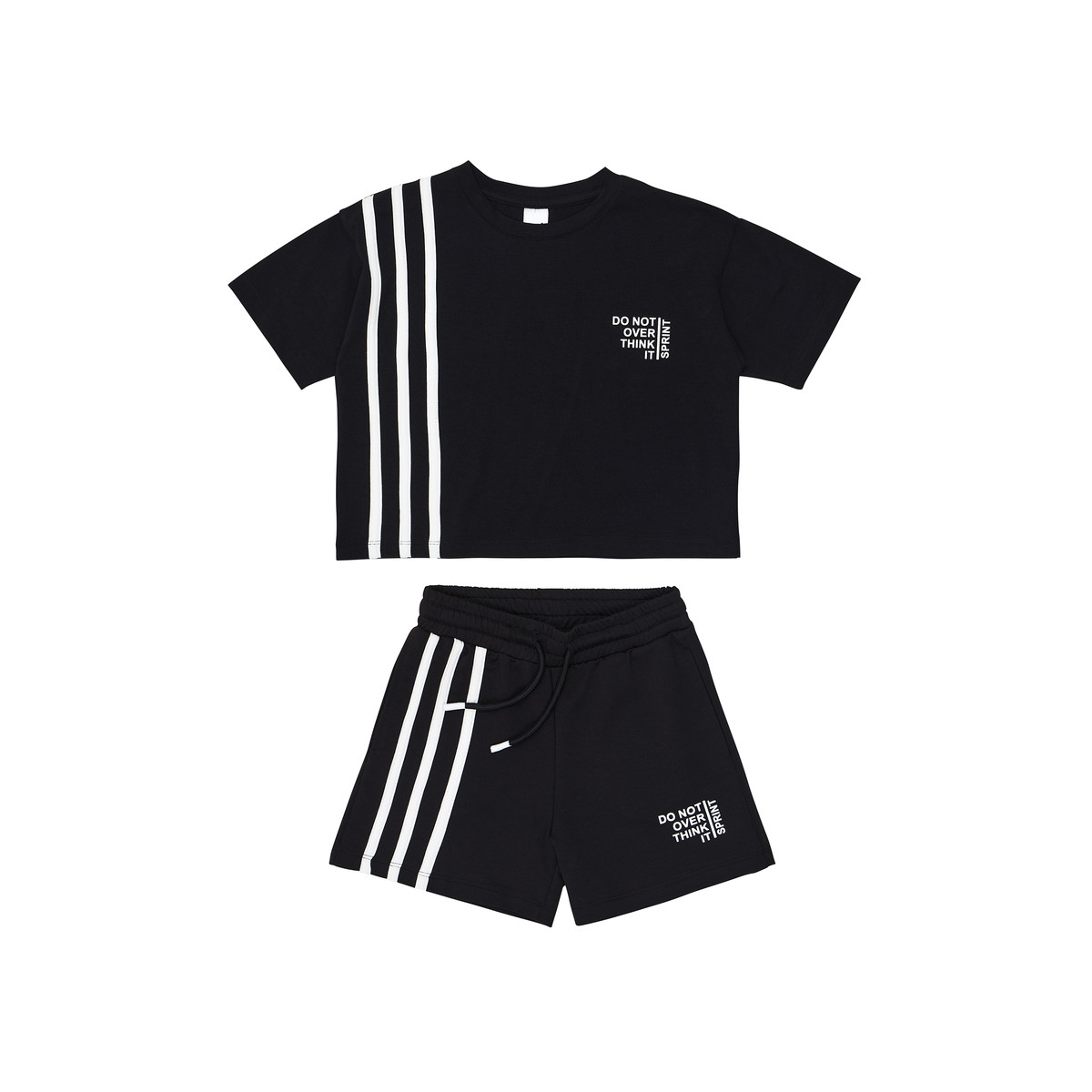 Παιδικό σετ με σόρτς SPRINT κορίτσι - ΜΑΥΡΟ