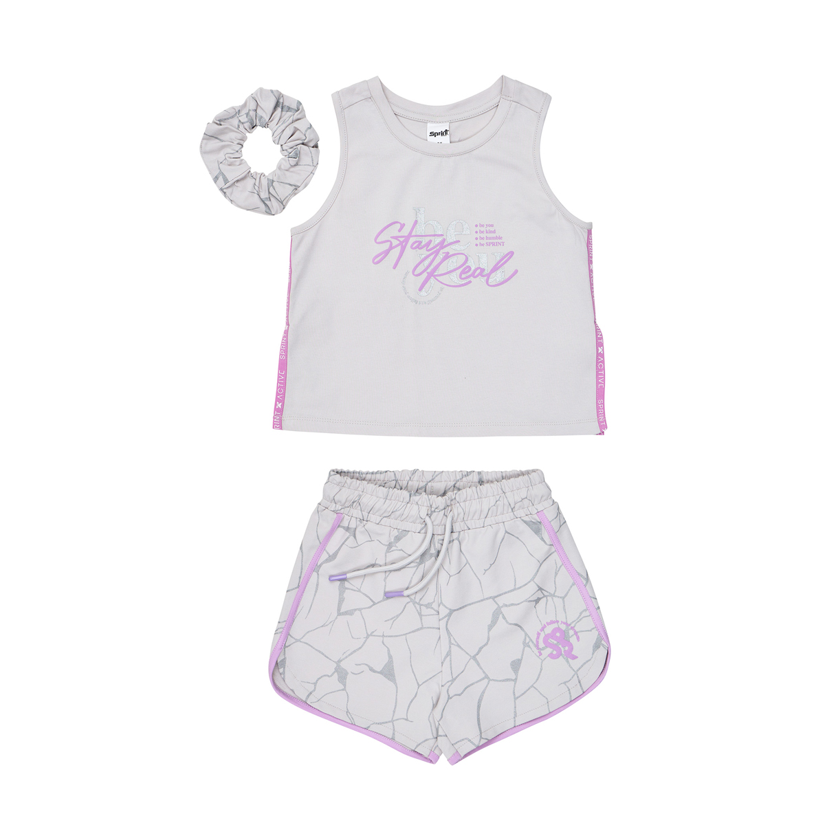 Παιδικό σετ με σόρτς SPRINT κορίτσι - ΓΚΡΙ