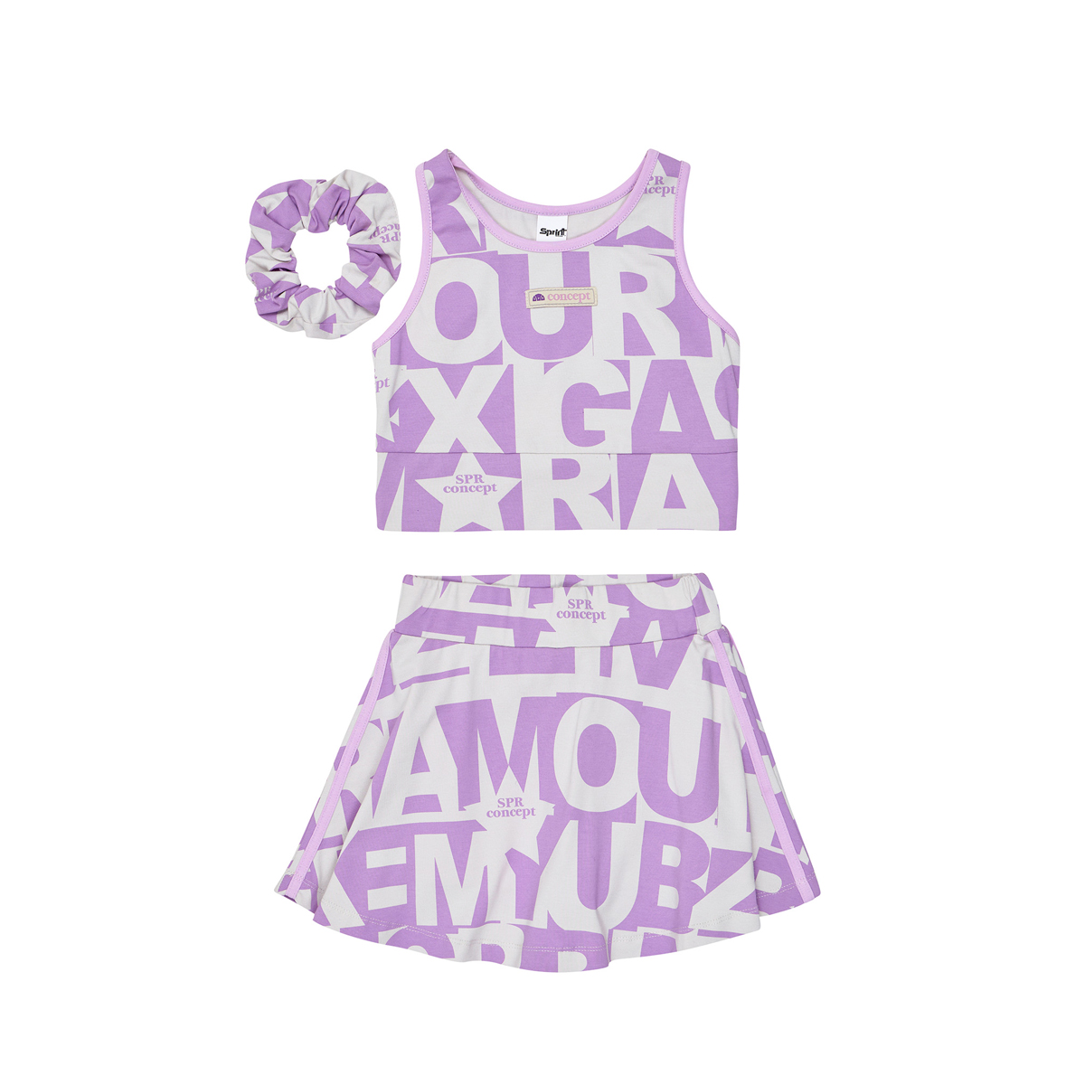 Παιδικό σετ με σόρτς SPRINT κορίτσι - ΓΚΡΙ