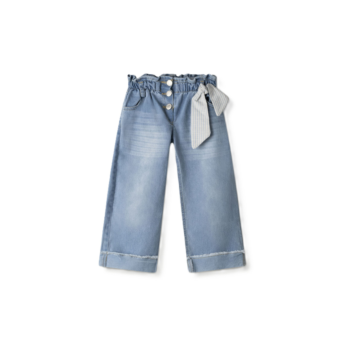 Τζιν παντελόνι wide leg ΕΒΙΤΑ - ΜΠΛΕ