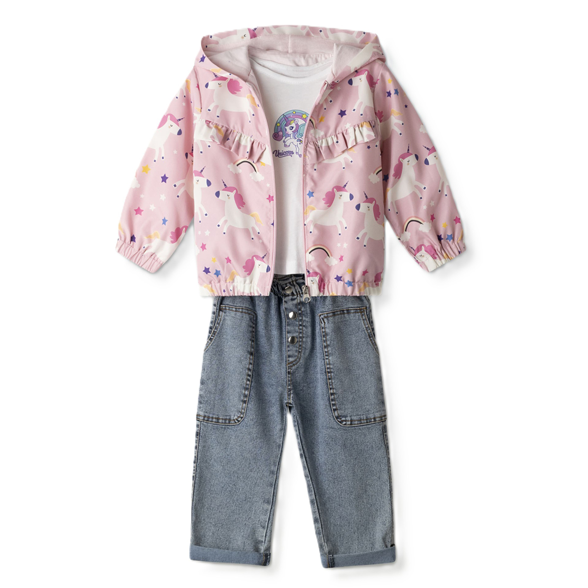 Σετ 3 τμχ με εποχιακό μπουφάν ΕΒΙΤΑ - ΡΟΖ