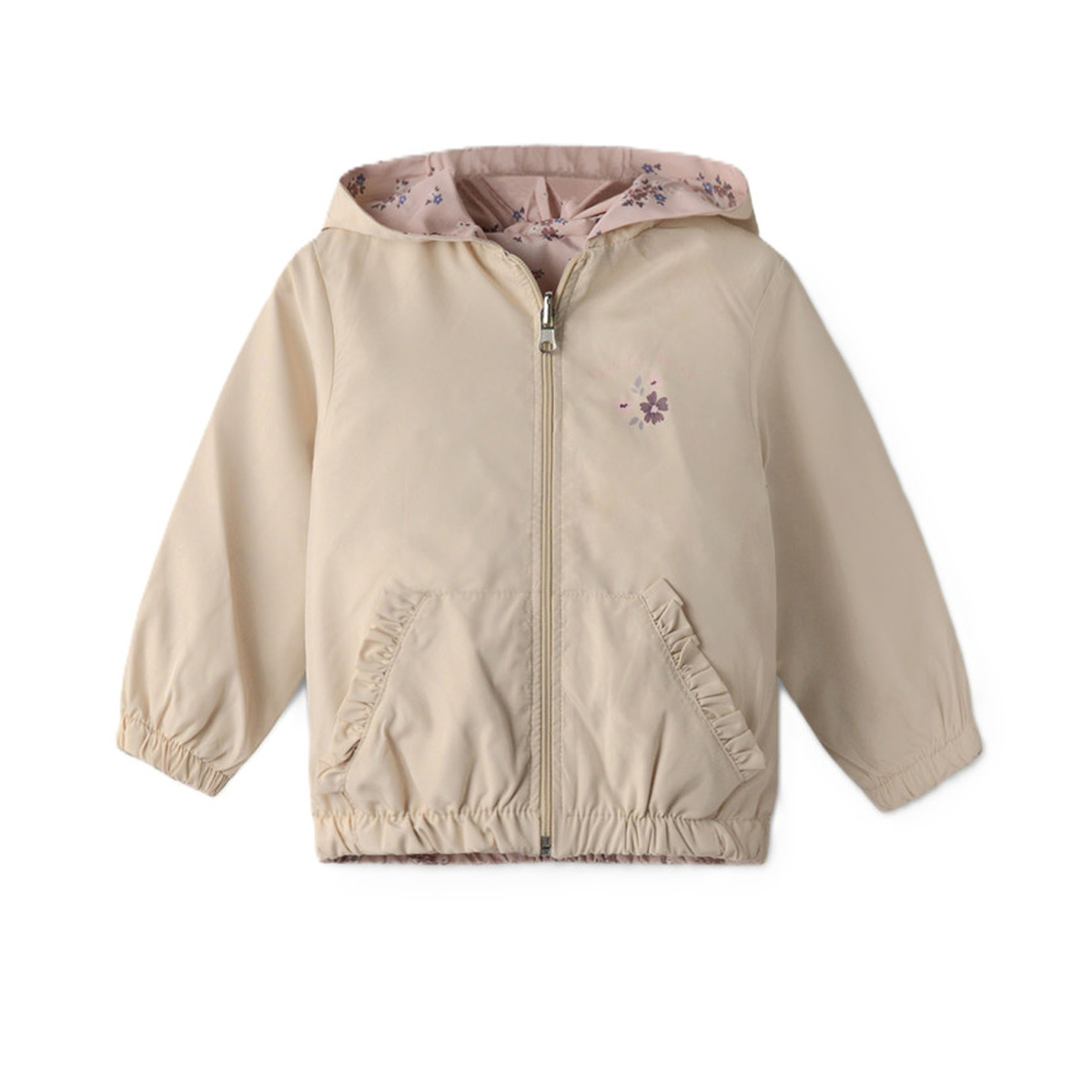 Παιδικό αντιανεμικό μπουφάν διπλής όψης ΕΒΙΤΑ κορίτσι - ΜΠΕΖ