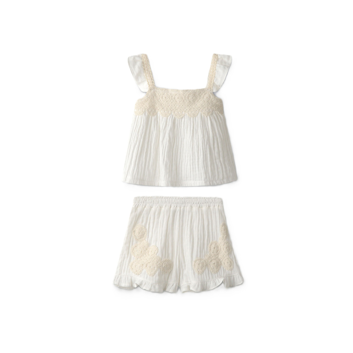 Παιδικό σετ με σόρτς ΕΒΙΤΑ κορίτσι - ΕΚΡΟΥ