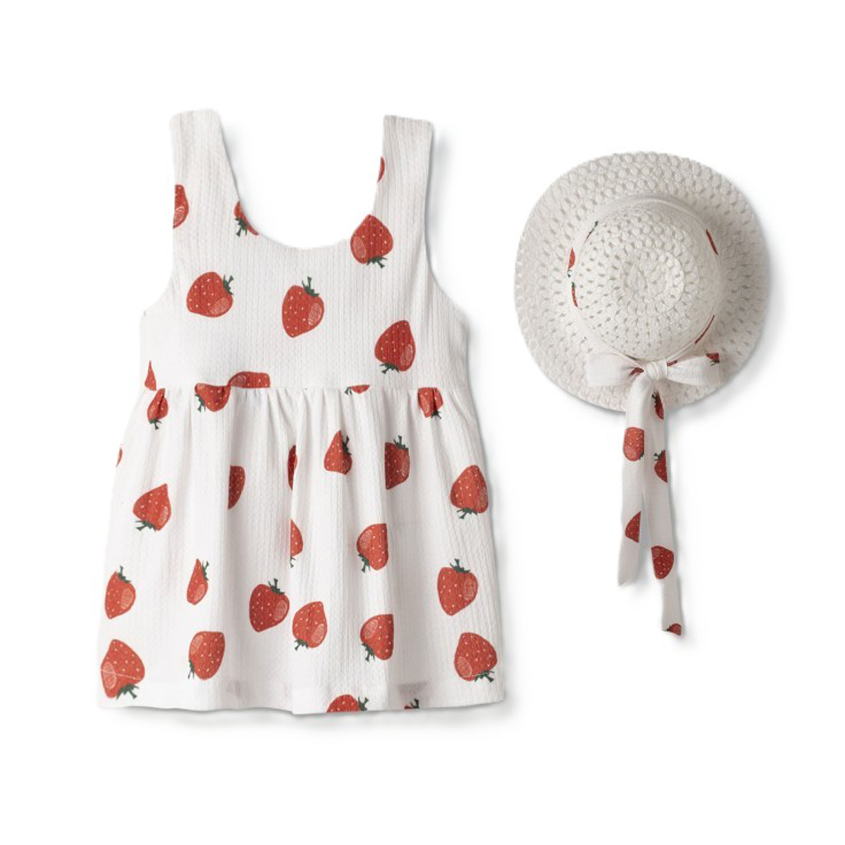 Βρεφικό φόρεμα με καπέλο ΕΒΙΤΑ κορίτσι - ΛΕΥΚΟ