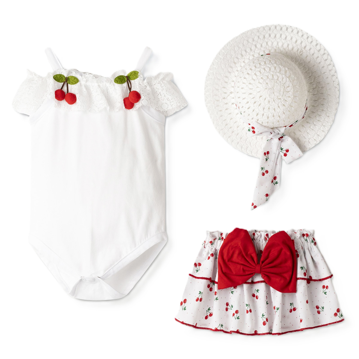 Βρεφικό σετ με φούστα ΕΒΙΤΑ κορίτσι - ΛΕΥΚΟ