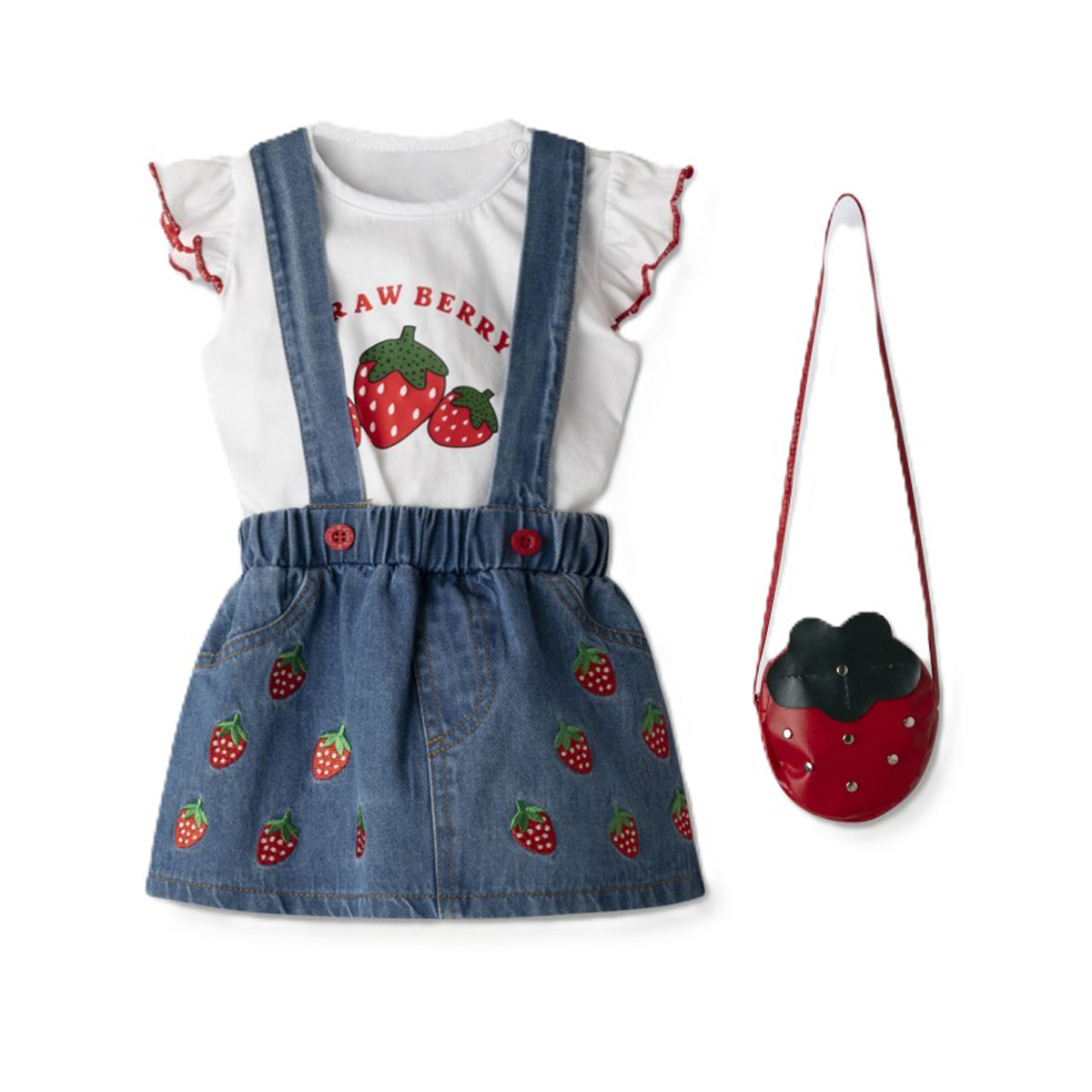 Βρεφικό σετ με φούστα 3 τμχ ΕΒΙΤΑ κορίτσι - ΜΠΛΕ