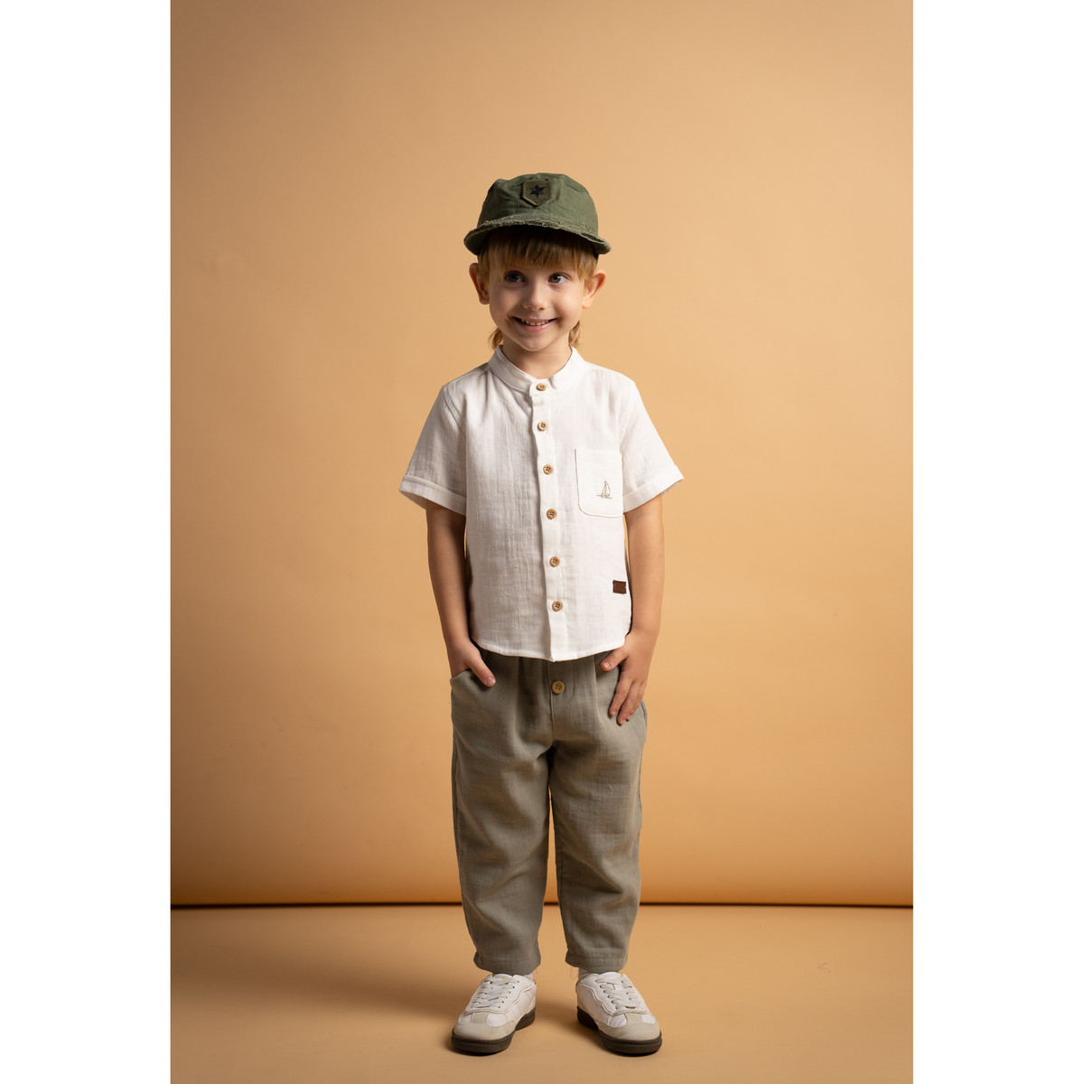 Σετ με λινό παντελόνι HASHTAG - 2