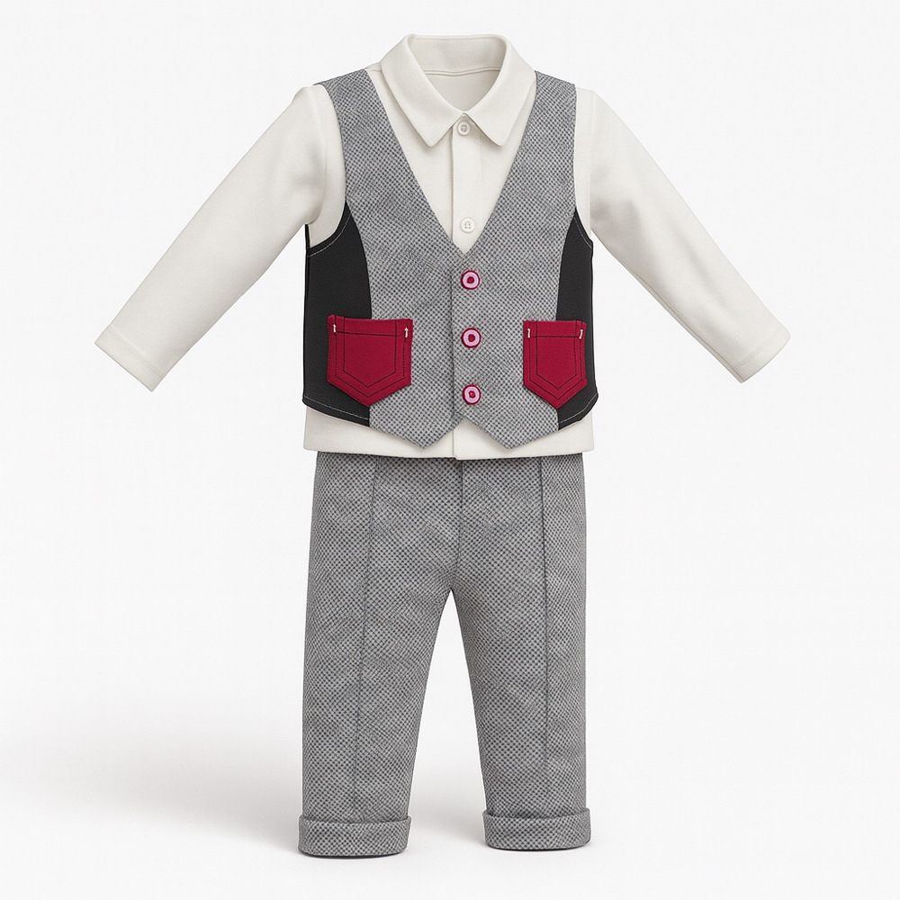 Βρεφικό σετ με φόρμα NECIX'S αγόρι - ΓΚΡΙ