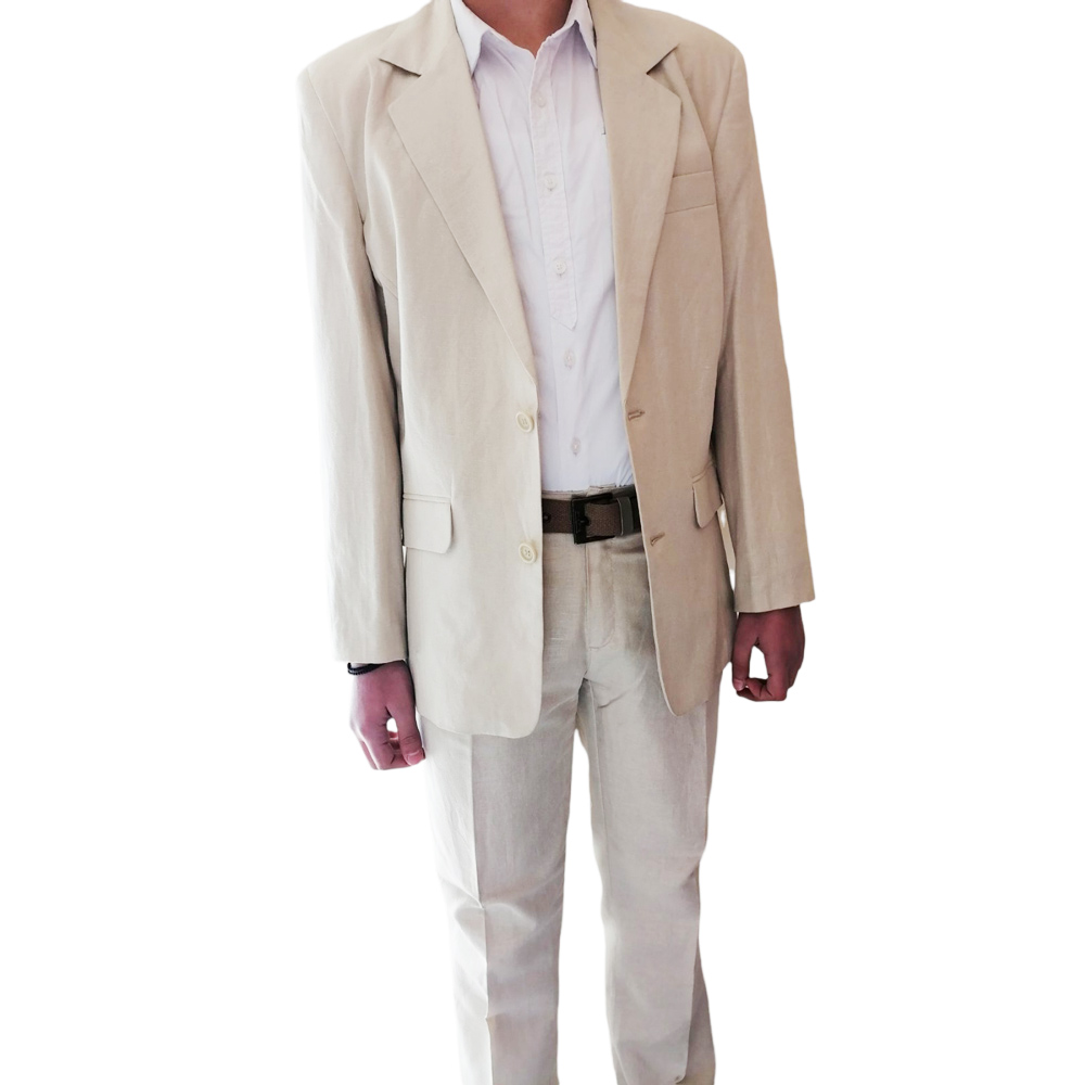 Σετ λινό κοστούμι NEW KIND - ΕΚΡΟΥ