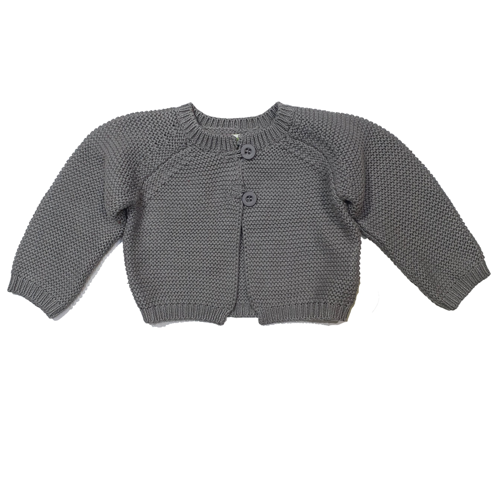 Βρεφική πλεκτή ζακέτα BABYBOL κορίτσι - ΓΚΡΙ
