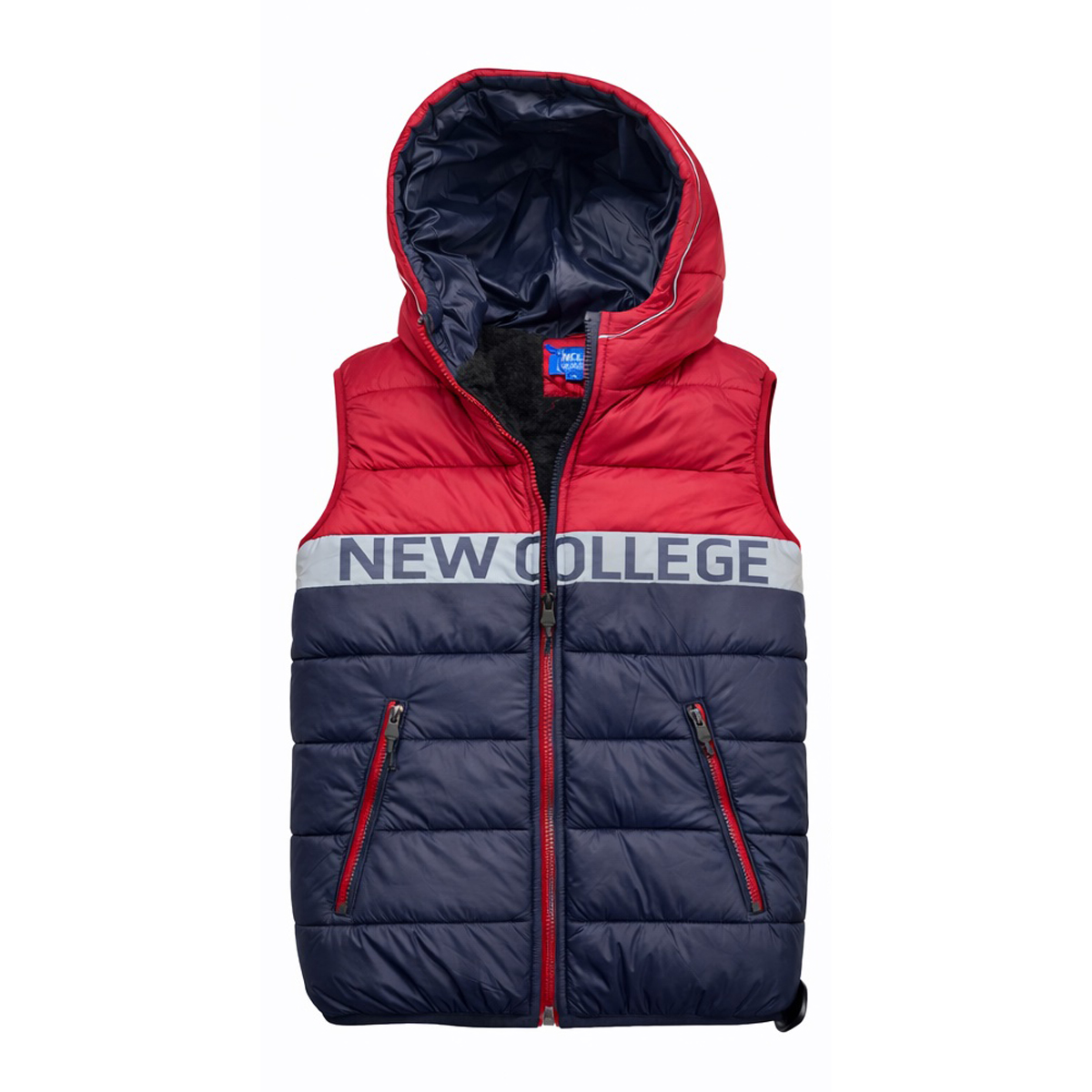 Παιδικό αμάνικο μπουφάν NEW COLLEGE αγόρι - ΜΠΛΕ-ΚΟΚΚΙΝΟ