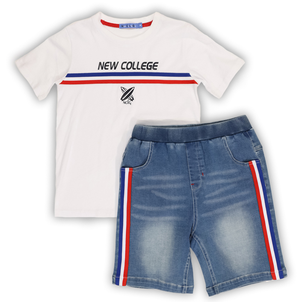 Σετ με βερμούδα NEW COLLEGE - ΛΕΥΚΟ