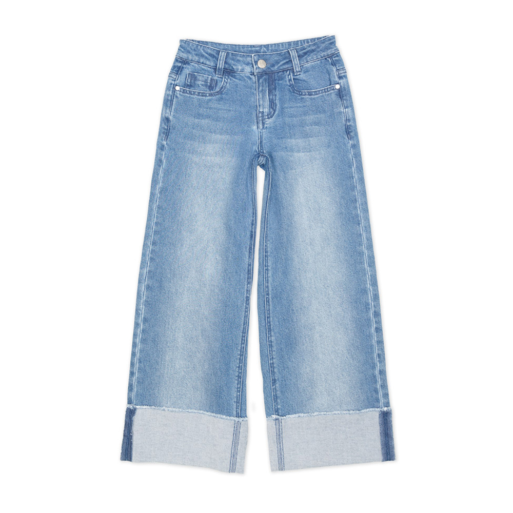 Παιδικό τζιν καπρι παντελόνι NEW COLLEGE κορίτσι - ΜΠΛΕ