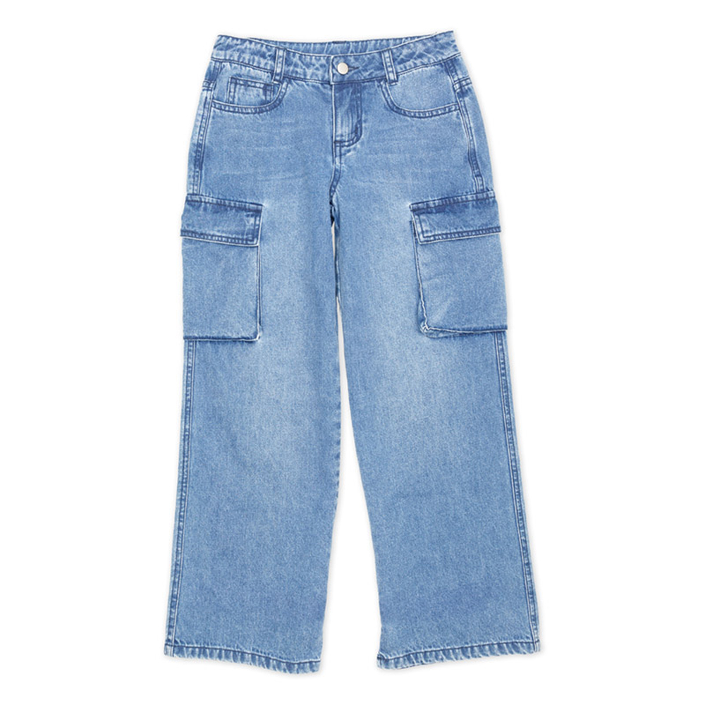 Παιδικό τζιν παντελόνι NEW COLLEGE κορίτσι - ΜΠΛΕ