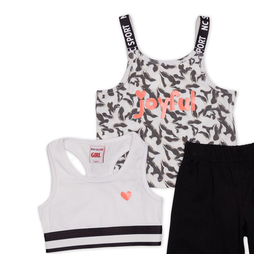 Παιδικό σετ με σόρτς 3 τμχ NEW COLLEGE κορίτσι - 2