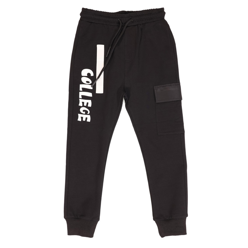 Παντελόνι φόρμας NEW COLLEGE - ΜΑΥΡΟ