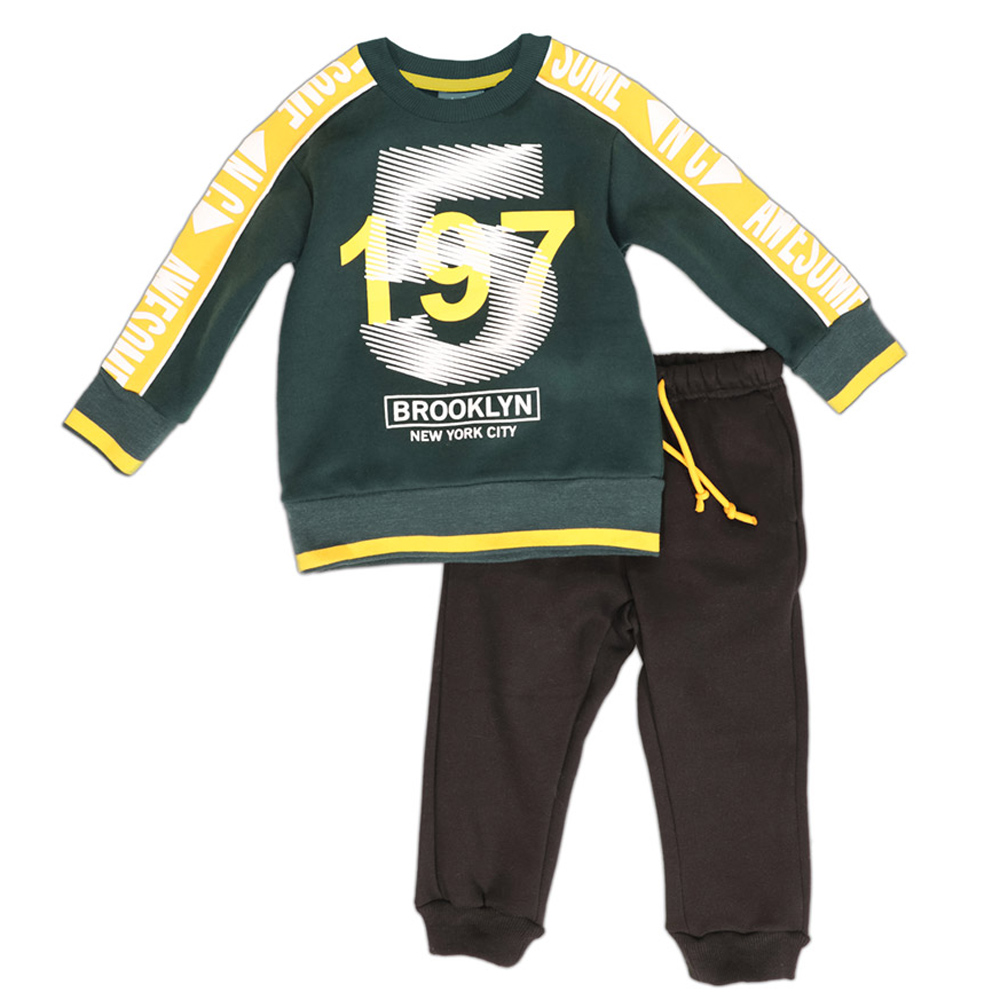 Παιδικό σετ με φόρμα NEW COLLEGE αγόρι - ΠΡΑΣΙΝΟ