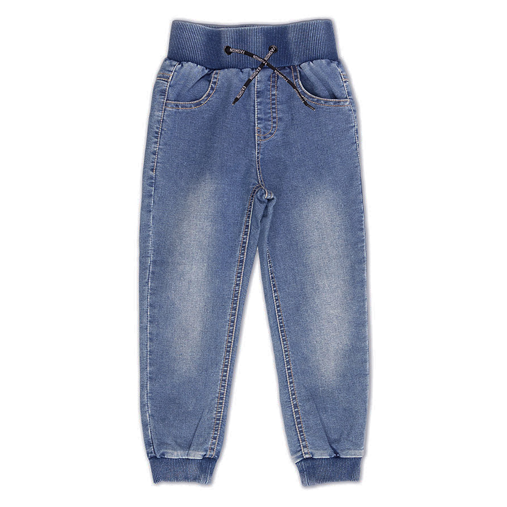 Τζιν παντελόνι με λάστιχο NEW COLLEGE - ΜΠΛΕ