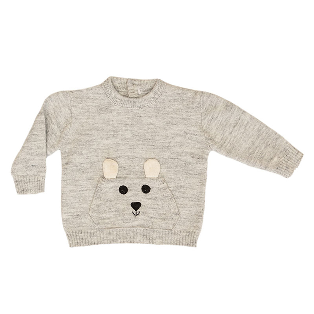 Βρεφική πλεκτή μπλούζα NEW COLLEGE - ΓΚΡΙ