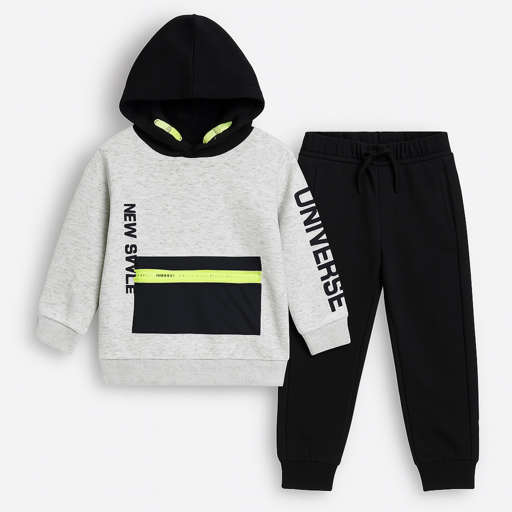 Σετ με φόρμα NEW COLLEGE - ΓΚΡΙ