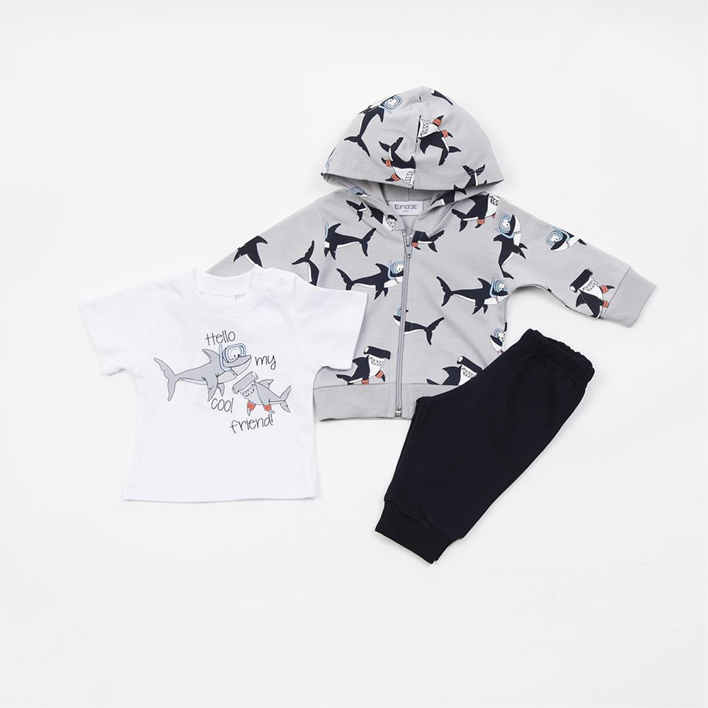 Σετ με φόρμα TRAX 3 τμχ - ΓΚΡΙ