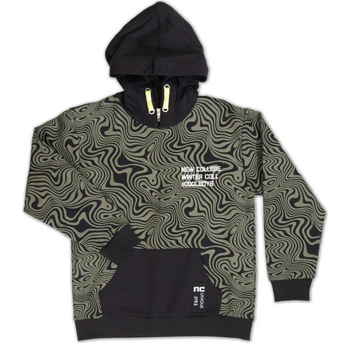 Παιδικό φούτερ με κουκούλα NEW COLLEGE αγόρι - ΠΡΑΣΙΝΟ