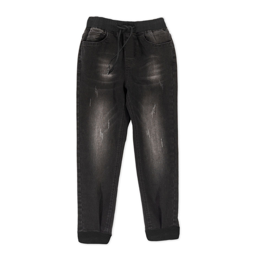 Παιδικό τζιν παντελόνι με λάστιχο NEW COLLEGE αγόρι - ΜΑΥΡΟ