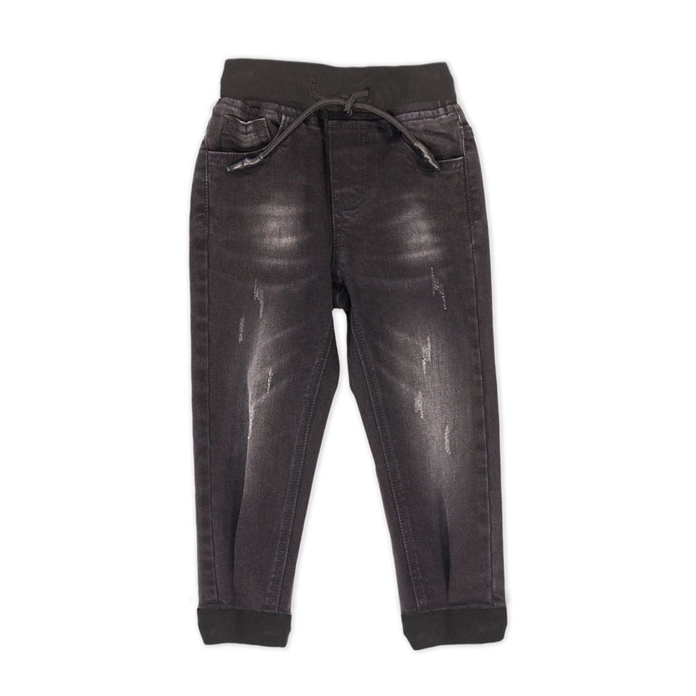 Παιδικό τζιν παντελόνι NEW COLLEGE αγόρι - ΜΑΥΡΟ