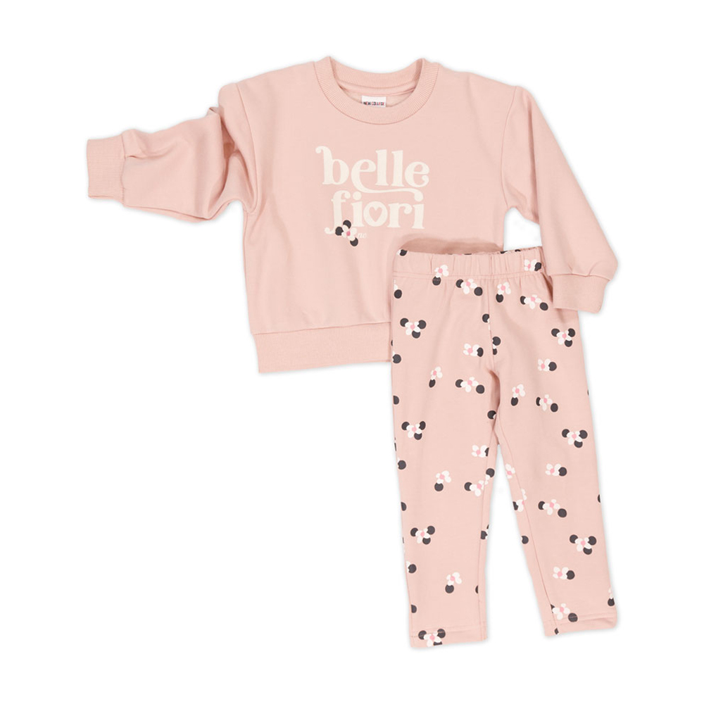 Παιδικό σετ με κολάν NEW COLLEGE κορίτσι - ΡΟΖ