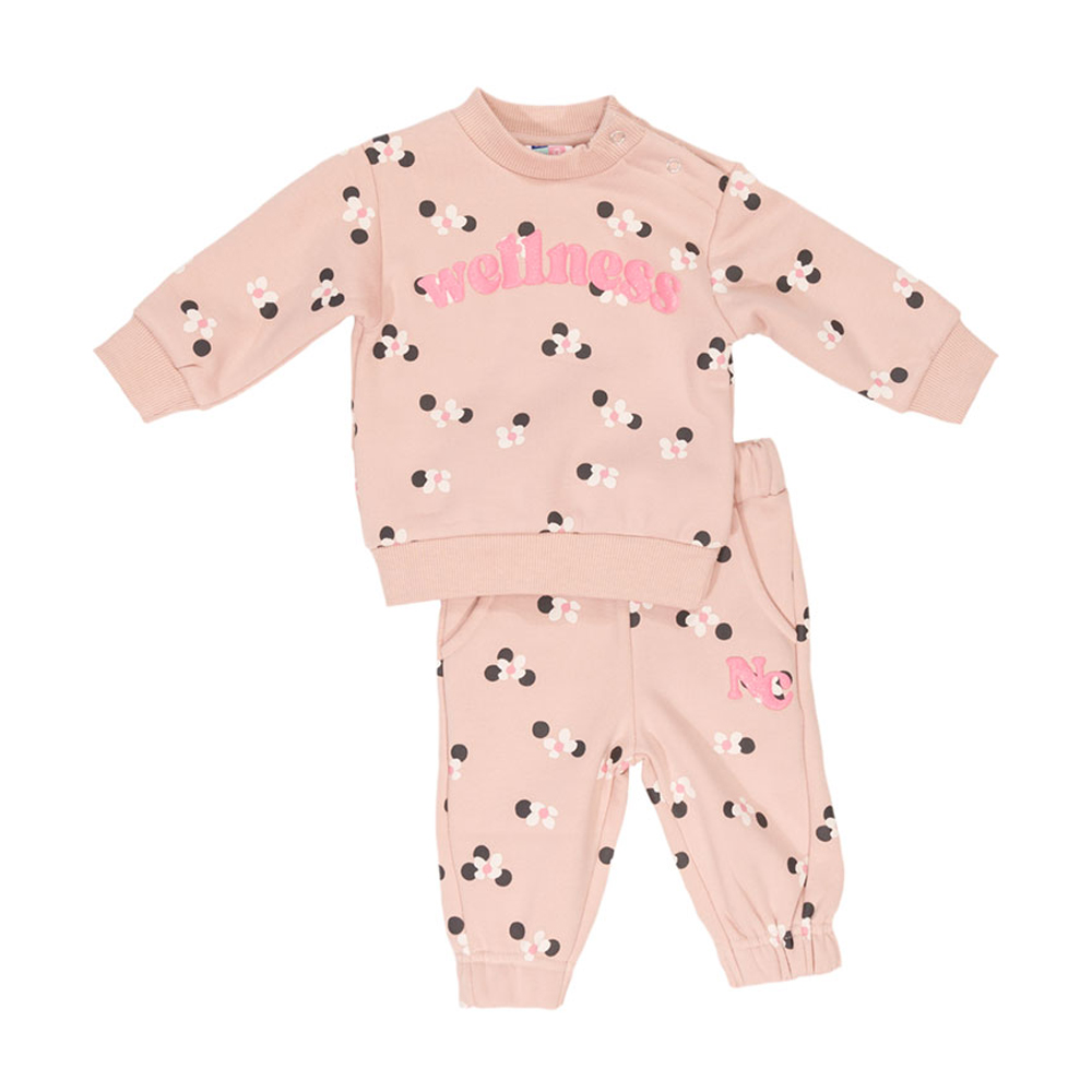 Βρεφικό σετ με φόρμα NEW COLLEGE κορίτσι - ΡΟΖ