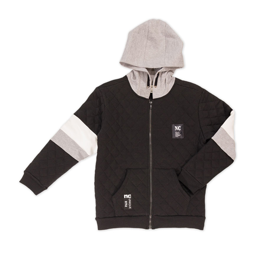 Παιδική ζακέτα φούτερ NEW COLLEGE αγόρι - ΜΑΥΡΟ