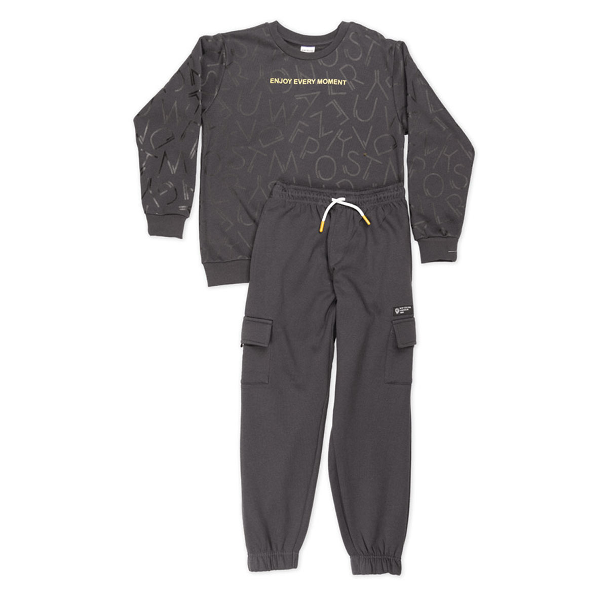 Παιδικό σετ με φόρμα NEW COLLEGE αγόρι - ΑΝΘΡΑΚΙ