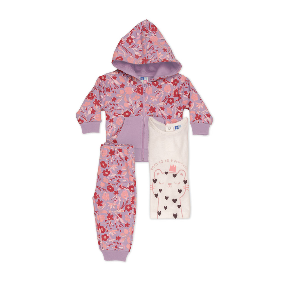 Βρεφικό σετ με φόρμα 3 τμχ NEW COLLEGE κορίτσι - 1