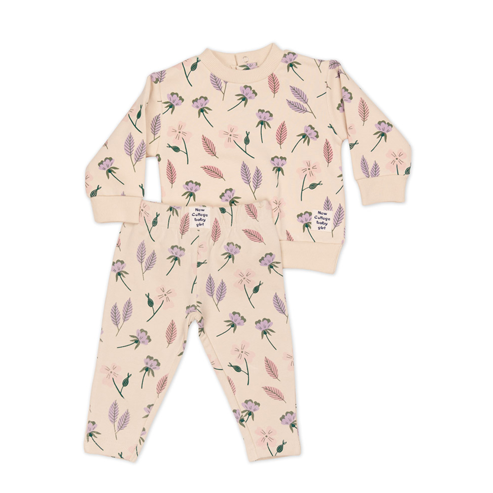 Βρεφικό σετ με κολάν NEW COLLEGE κορίτσι - ΜΠΕΖ