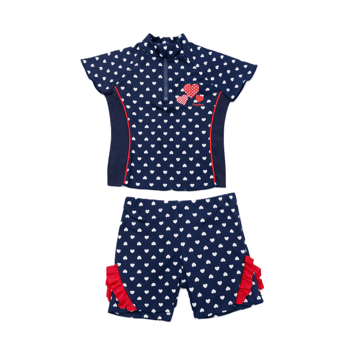 Βρεφικό σετ μαγιό με αντιηλιακή μπλούζα PLAYSHOES κορίτσι - NAVY